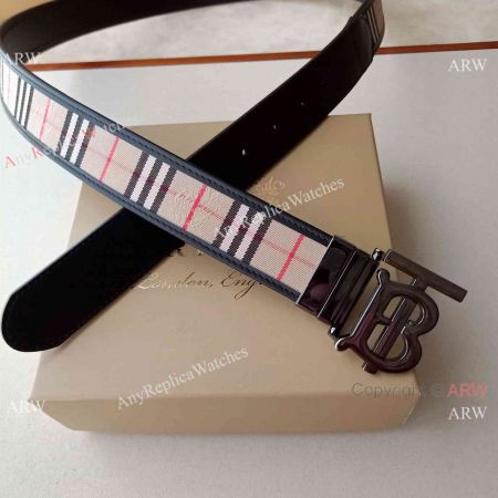 Fashion Replica Burberry Polish Logo Buckle Belt 35mm for Men